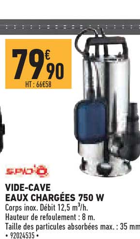 vide-cave eaux chargées 750 w