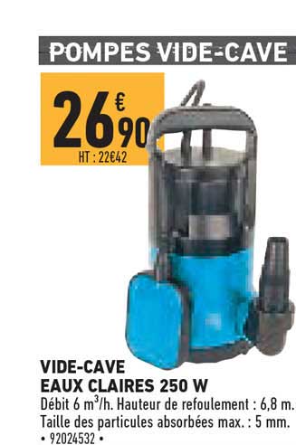 vide-cave eaux claires 250 w