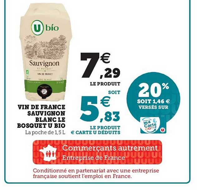 Vin De France Sauvignon Blanc Le Bosquet U Bio