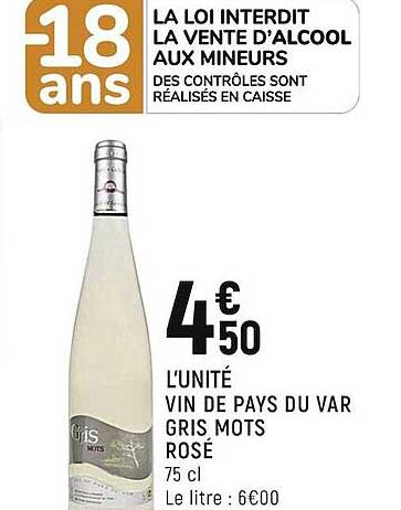 vin de pays du var gris mots rosé