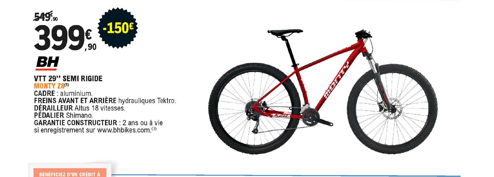 vtt 29" semi rigide monty z8 bh