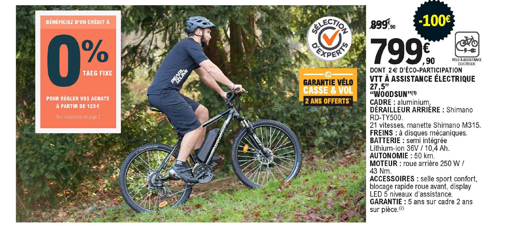 vtt à assistance électrique 27,5" "woodsun"