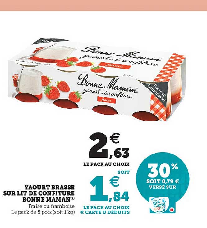 yaourt brassé sur lit confiture bonne maman