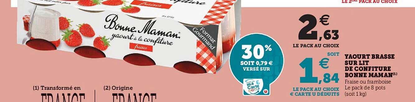 yaourt brassé sur lit de confiture bonne maman