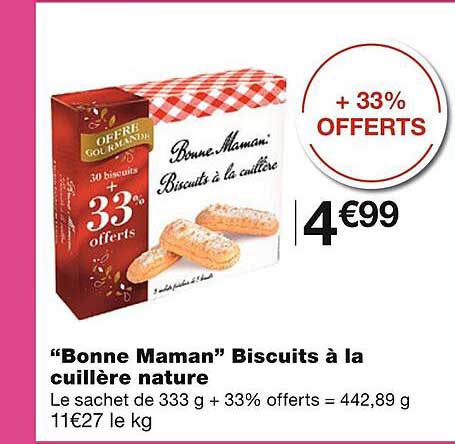 "bonne maman" biscuits à la cuillère nature