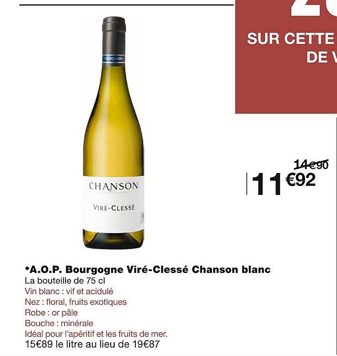 a.o.p. bourgogne viré-clessé chanson blanc