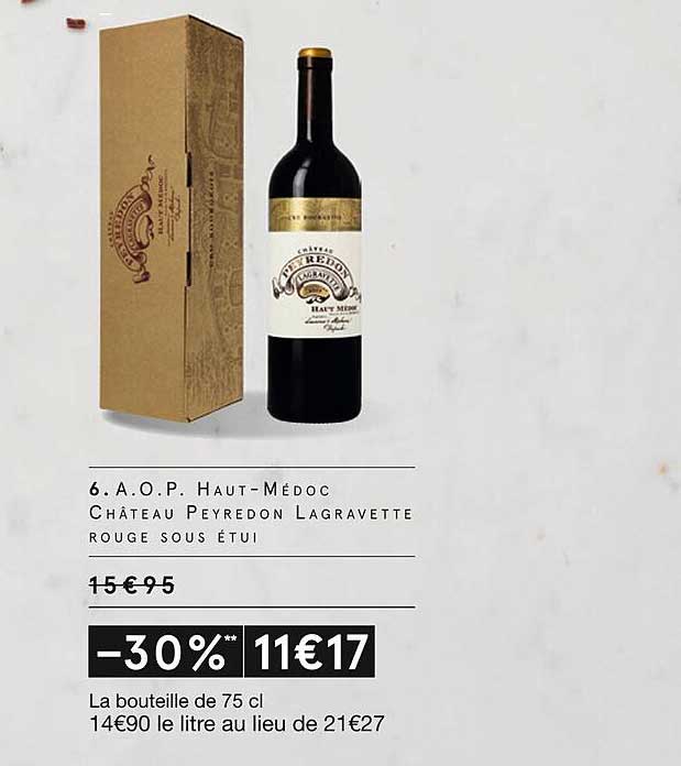 a.o.p. haut-médoc château peyredon lagravette rouge sous étui