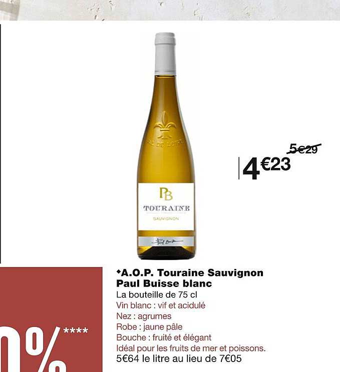 a.o.p. touraine sauvignon paul buisse blanc