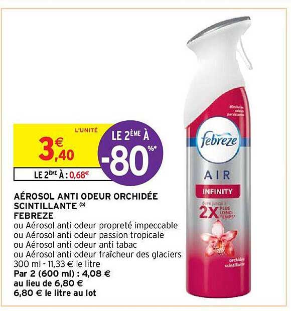 aérosol anti odeur orchidée scintillante febreze