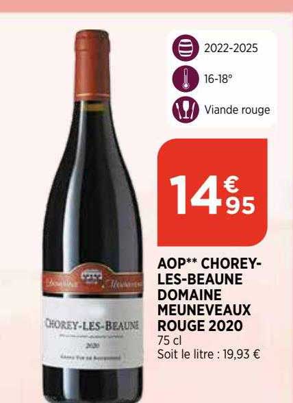 aop chorey-les-beaune domaine meuneveaux rouge 2020