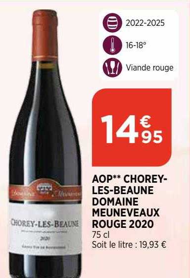 aop chorey-les-beaune domaine meuneveaux rouge 2020