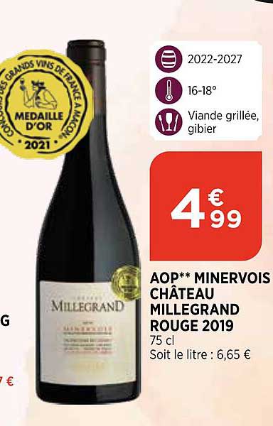 Aop Minervois Château Millegrand Rouge 2019