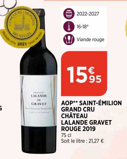 aop saint-émilion grand cru château lalande gravet rouge 2019