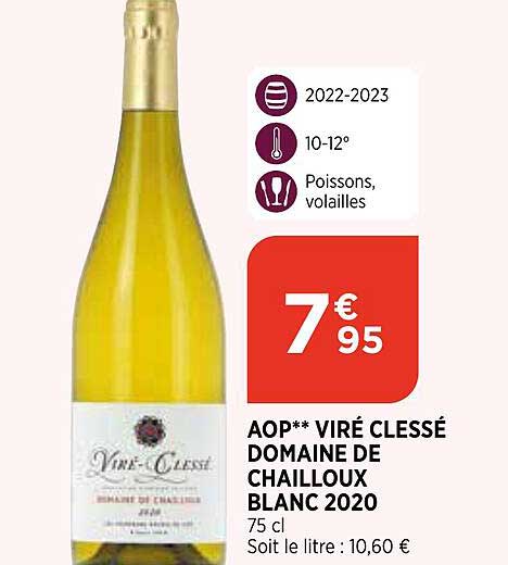 aop viré clessé domaine de chailloux blanc 2020