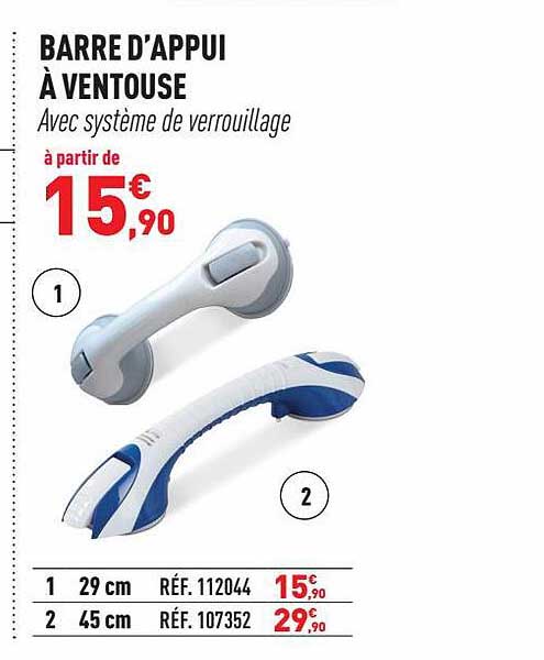 barre d'appui à ventouse