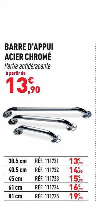 barre d'appui acier chromé