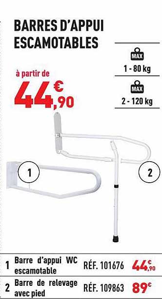 barres d'appui escamotables