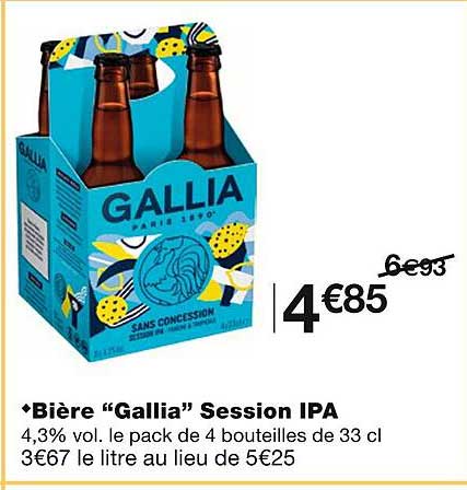 Bière "gallia" Session Ipa