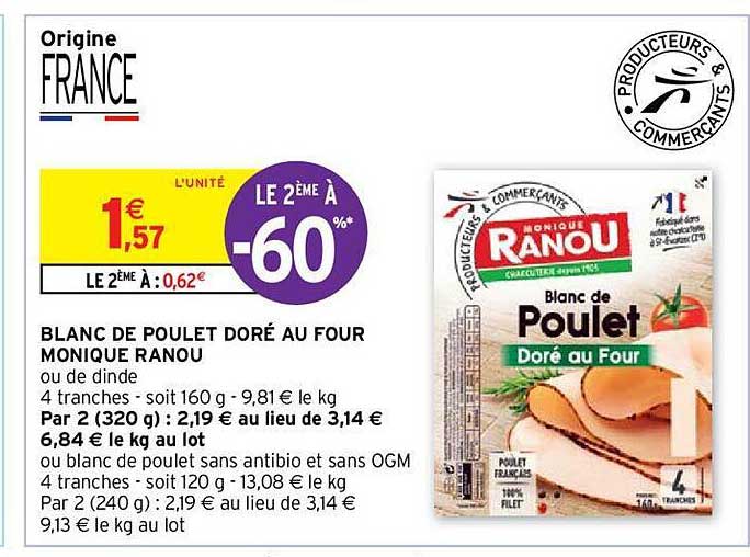 blanc de poulet doré au four monique ranou