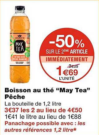 boisson au thé "may tea" pêche