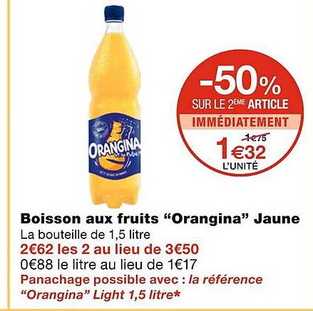 Boisson Aux Fruits "orangina" Jaune