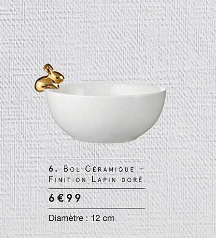 bol céramique - finition lapin doré
