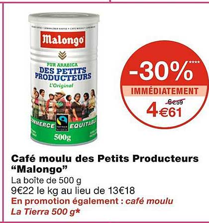 café moulu des petits producteurs "malongo"