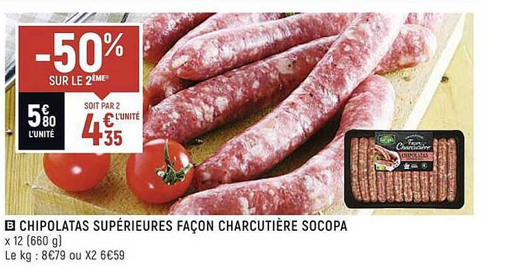 chipolatas supérieures façon charcutière socopa