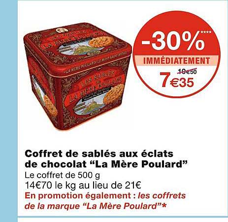 coffret de sablés aux éclats de chocolat "la mère poulard"