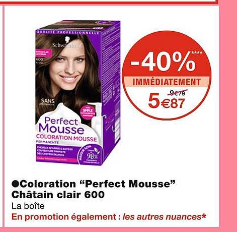Coloration "perfect Mousse" Châtain Clair 600