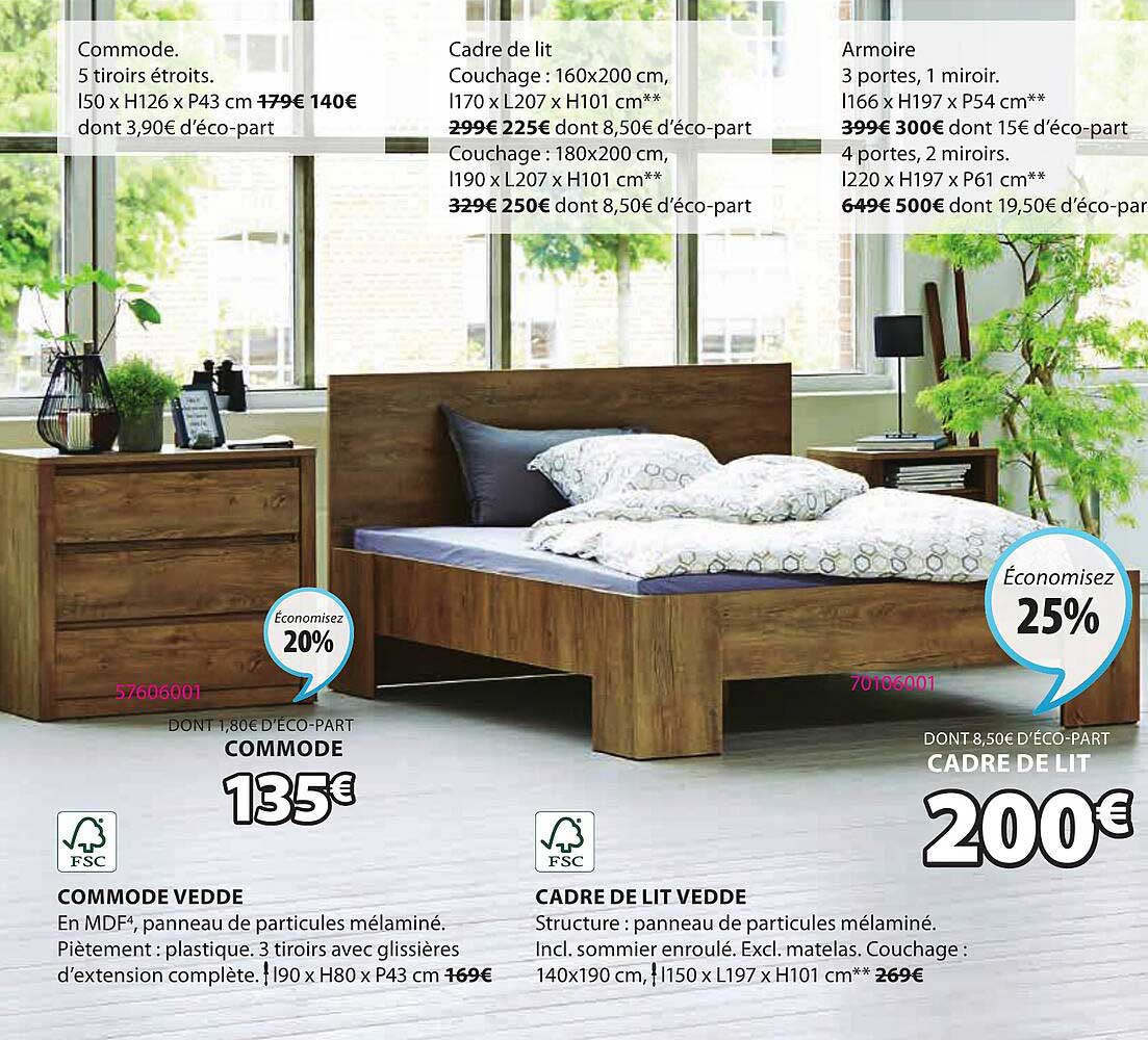 Commode Vedde, Cadre De Lit Vedde