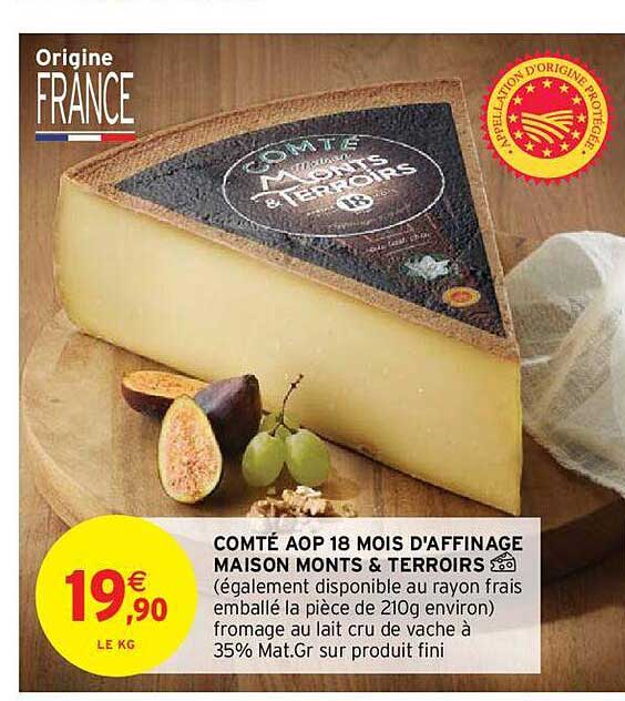 comté aop 18 mois d'affinage maison monts & terroirs