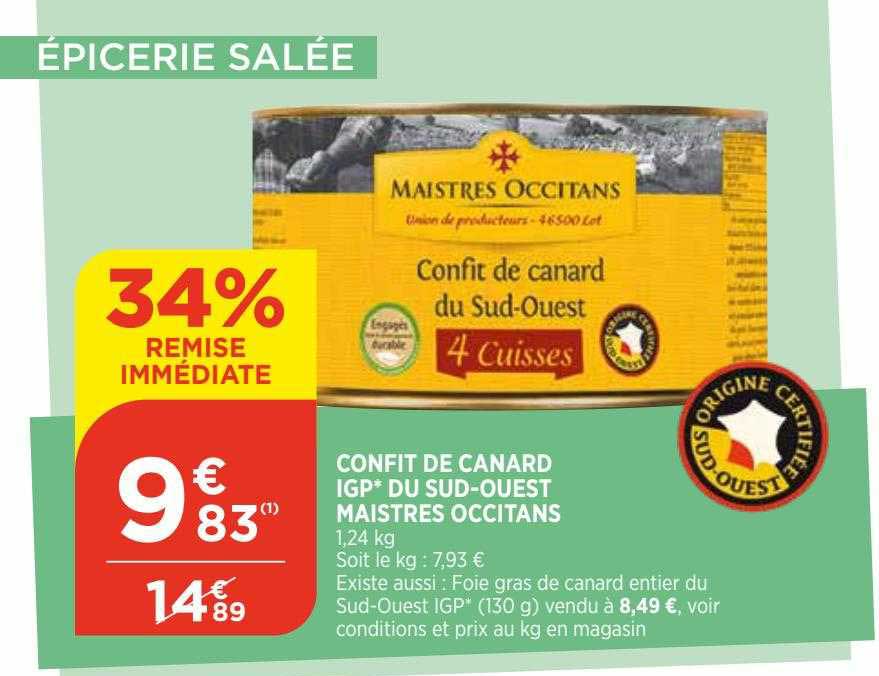 confit de canard igp du sud-ouest maistres occitans