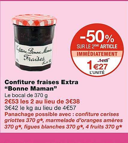 confiture fraises extra "bonne maman"