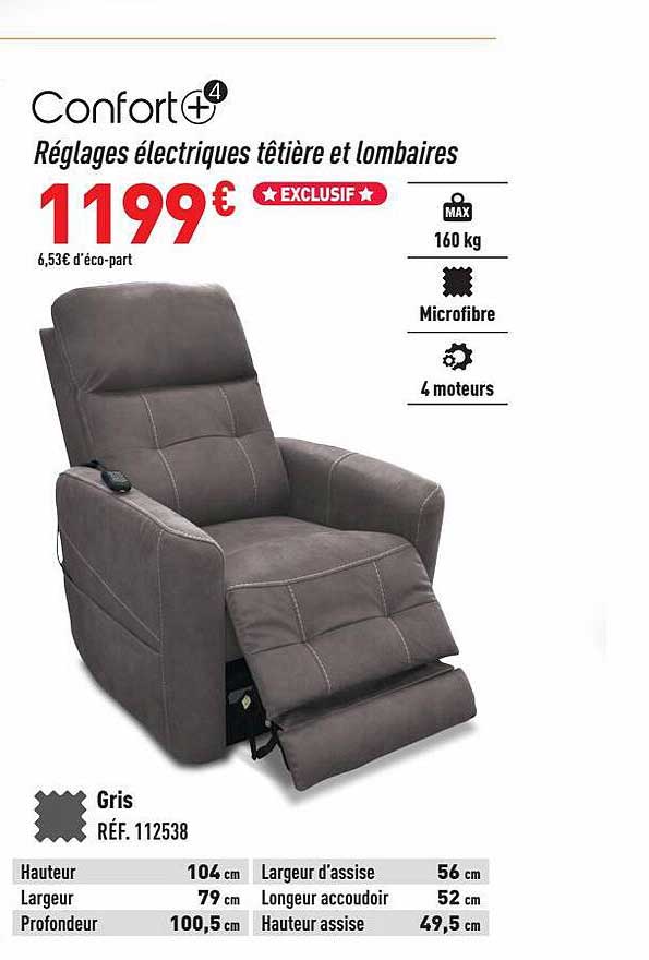 confort+ réglages électriques têtière et lombaires