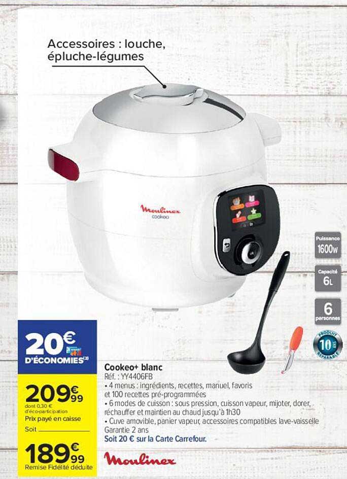 Cookeo+ Blanc Moulinex