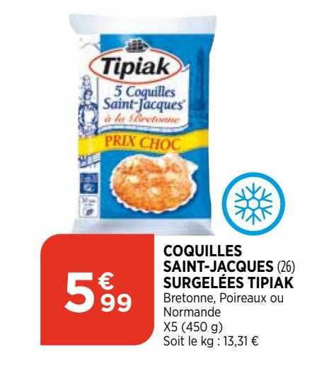 coquilles saint-jacques surgelées tipiak