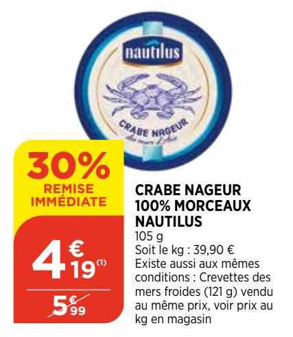 crabe nageur 100% morceaux nautilus