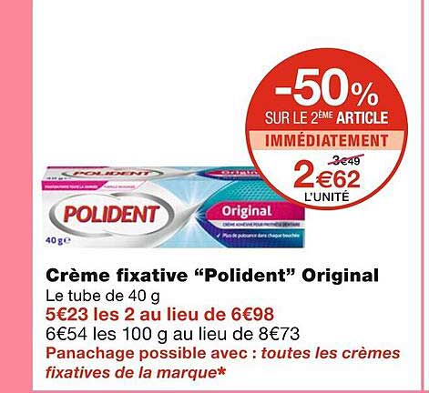 crème fixative "polident" original