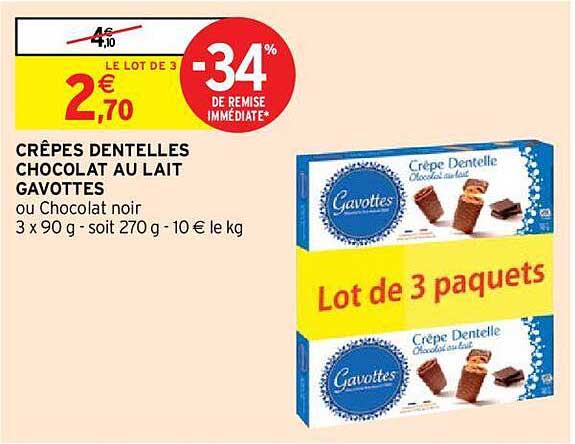 Crêpes Dentelles Chocolat Au Lait Gavottes