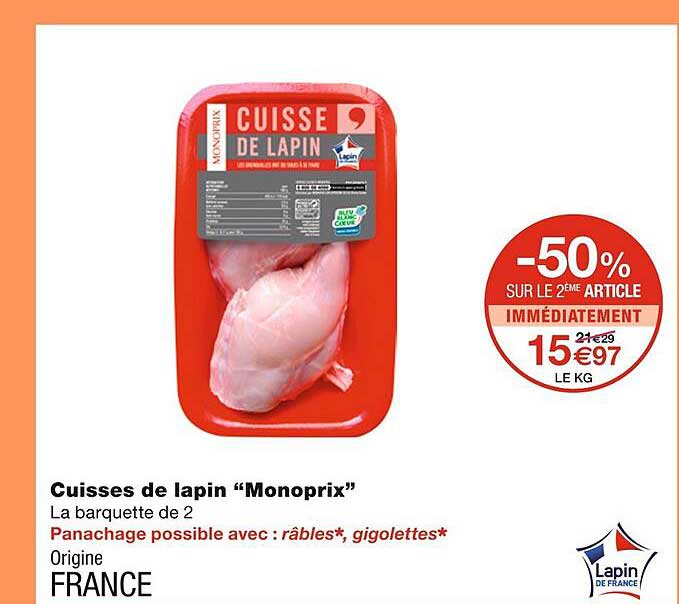 Cuisses De Lapin "monoprix"