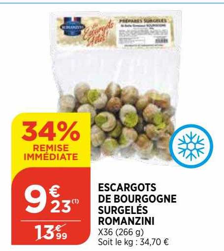 escargots de bourgogne surgelés romanzini