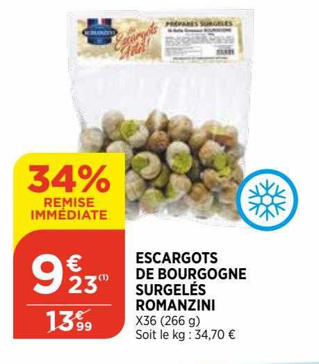 escargots de bourgogne surgelés romanzini