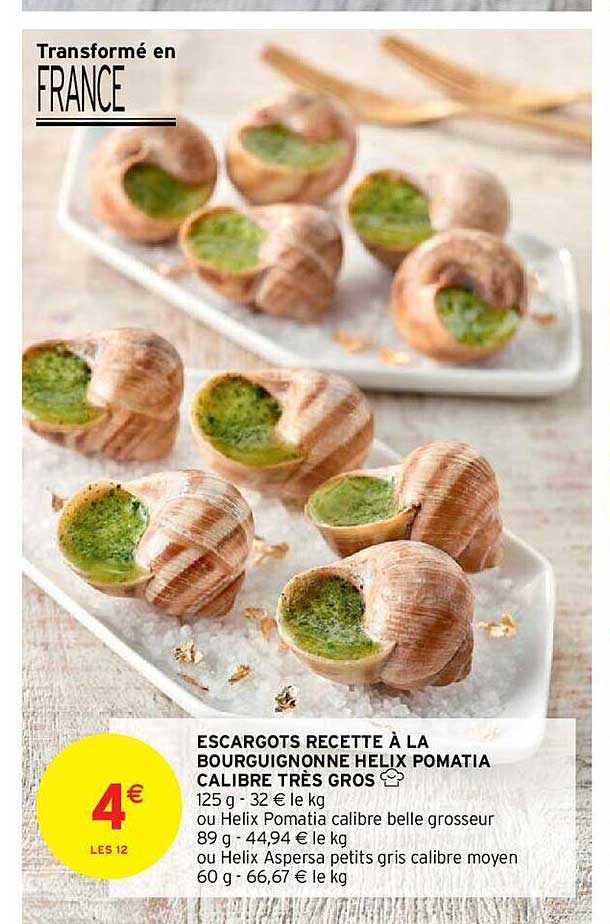 escargots recette à la bourguignonne helix pomatia calibre très gros