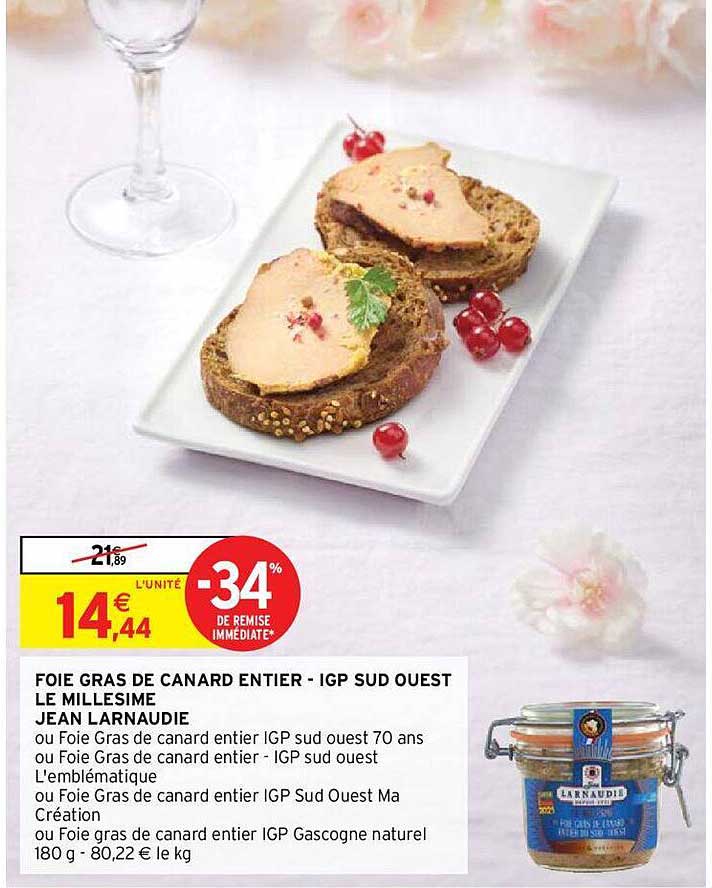 foie gras de canard entier - ipg sud ouest le millesimé jean larnaudie