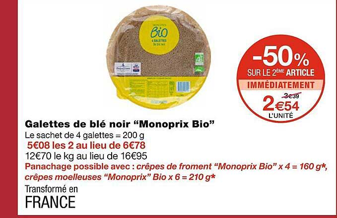Galettes De Blé Noir "monoprix Bio"