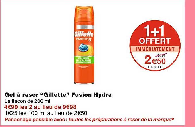 gel à raser "gillette" fusion hydra