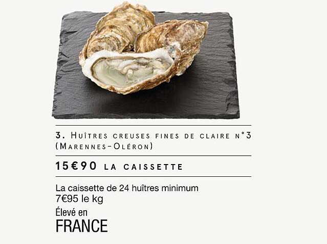 huîtres creuses fines de claire n°3 (marennes - oléron)