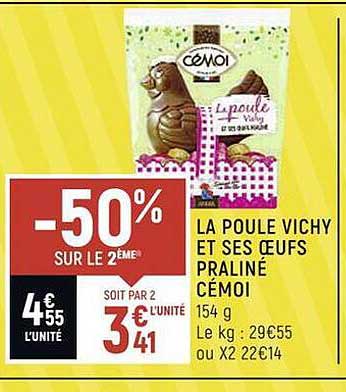 la poule vichy et ses oeufs praliné cémoi