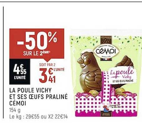la pule vichy et ses oeufs praliné cémoi